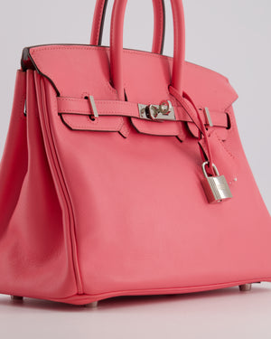 Hermès Birkin 25 Retourne Bag in Rose Azalee Swift Leather with Palladium Hardware