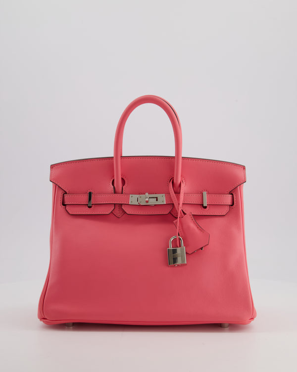 Hermès Birkin 25 Retourne Bag in Rose Azalee Swift Leather with Palladium Hardware