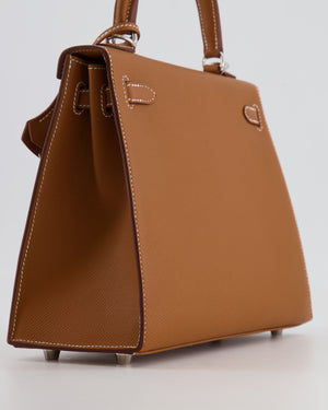 Hermès Kelly 25 Sellier Bag in Gold Epsom Leather with Palladium Hardware