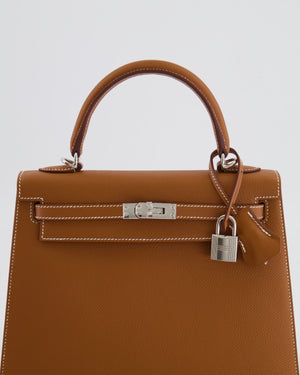 Hermès Kelly 25 Sellier Bag in Gold Epsom Leather with Palladium Hardware