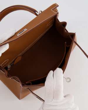 Hermès Kelly 25 Sellier Bag in Gold Epsom Leather with Palladium Hardware