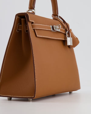 Hermès Kelly 25 Sellier Bag in Gold Epsom Leather with Palladium Hardware