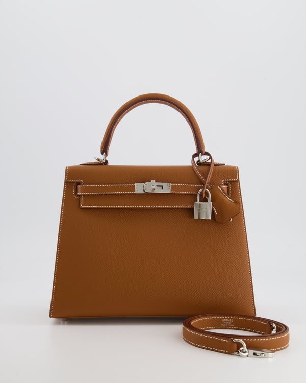 Hermès Kelly 25 Sellier Bag in Gold Epsom Leather with Palladium Hardware