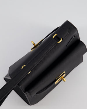 *LIMITED EDITION* Hermès Kelly II 20 En Desordre Bag In Noir Epsom Leather With Gold Hardware