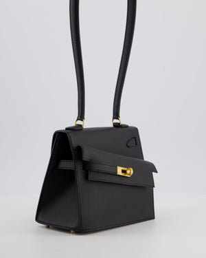 *LIMITED EDITION* Hermès Kelly II 20 En Desordre Bag In Noir Epsom Leather With Gold Hardware