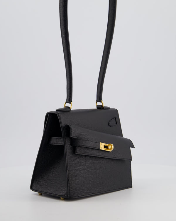 *LIMITED EDITION* Hermès Kelly II 20 En Desordre Bag In Noir Epsom Leather With Gold Hardware