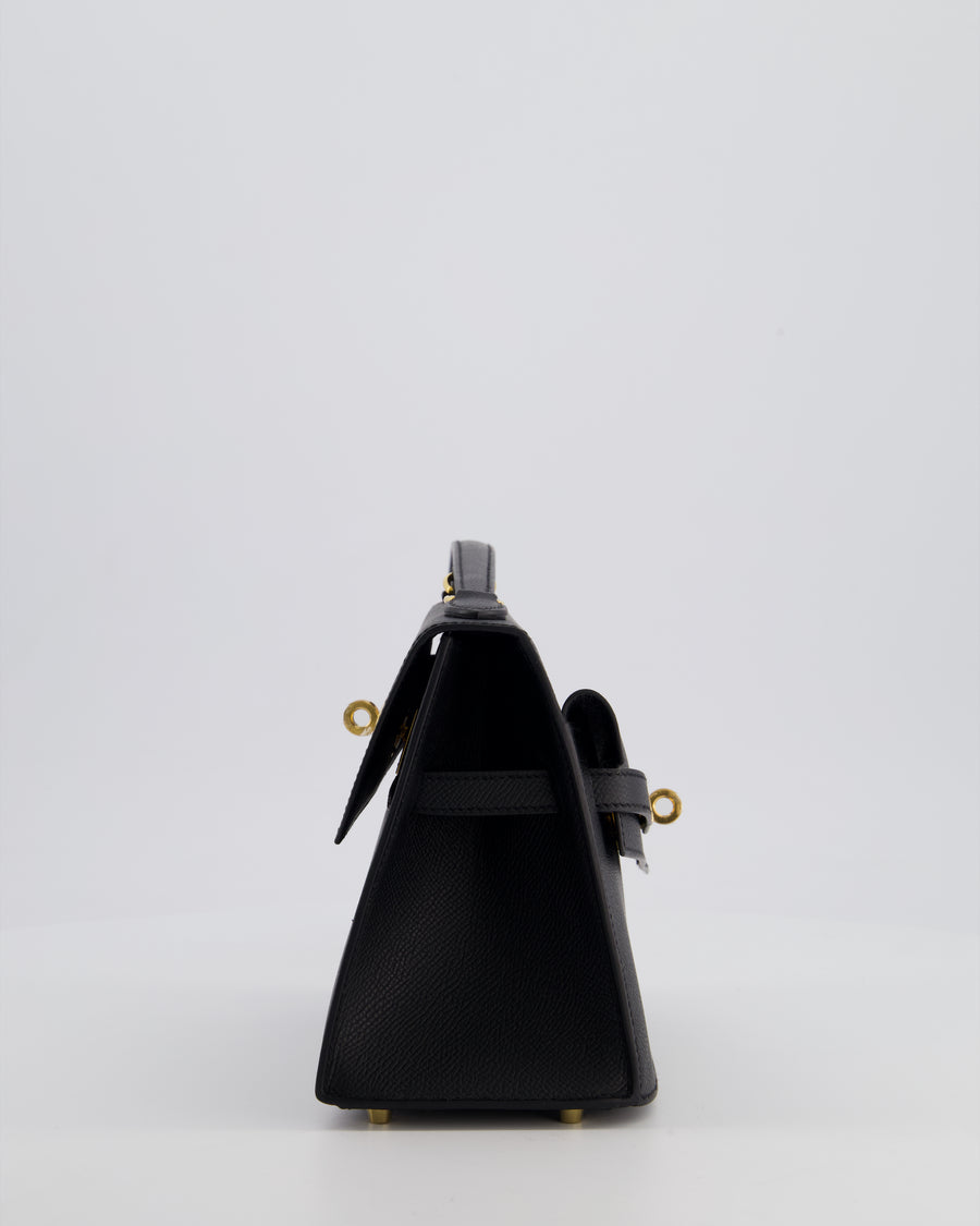 *LIMITED EDITION* Hermès Kelly II 20 En Desordre Bag In Noir Epsom Leather With Gold Hardware