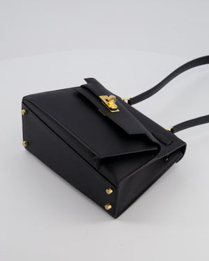 *LIMITED EDITION* Hermès Kelly II 20 En Desordre Bag In Noir Epsom Leather With Gold Hardware
