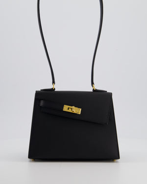 *LIMITED EDITION* Hermès Kelly II 20 En Desordre Bag In Noir Epsom Leather With Gold Hardware