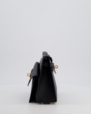 *LIMITED EDITION* Hermès Kelly II 20 En Desordre Bag In Noir Epsom Leather With Gold Hardware