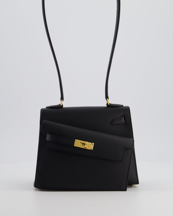 *LIMITED EDITION* Hermès Kelly II 20 En Desordre Bag In Noir Epsom Leather With Gold Hardware