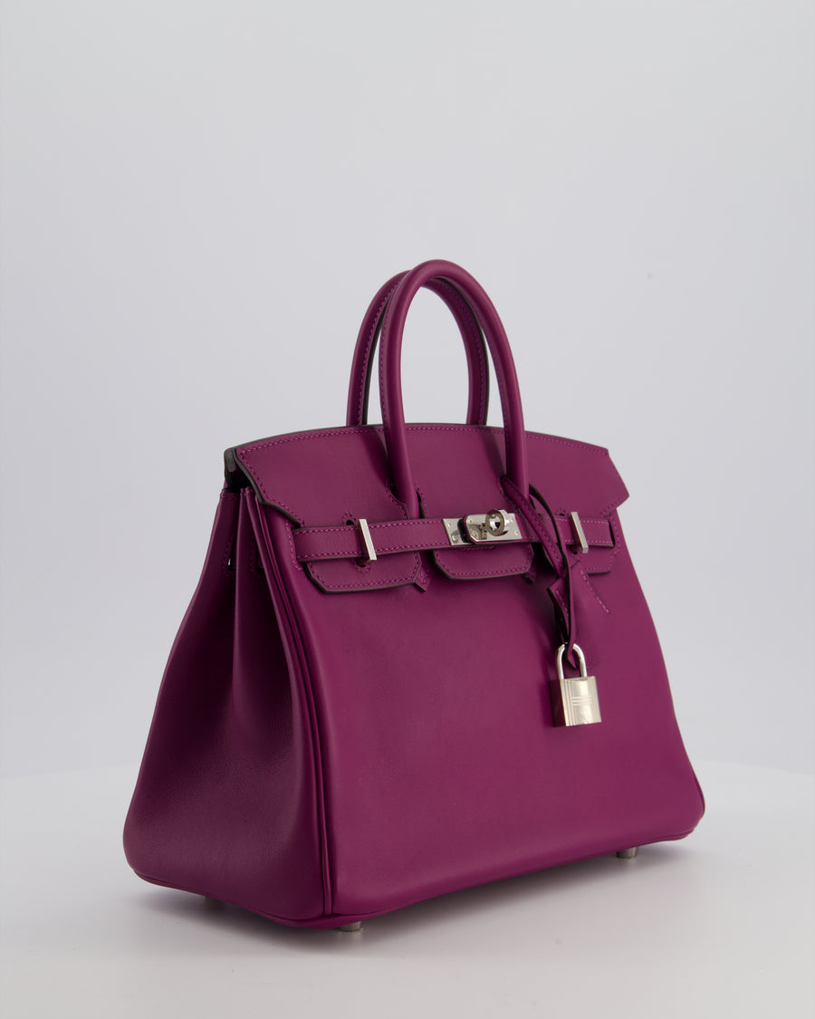 *FIRE PRICE* Hermès Birkin 25 Retourne Bag in Anemone Swift Leather with Palladium Hardware