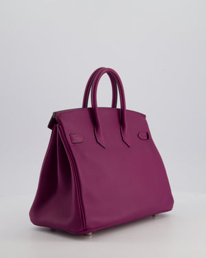 *FIRE PRICE* Hermès Birkin 25 Retourne Bag in Anemone Swift Leather with Palladium Hardware