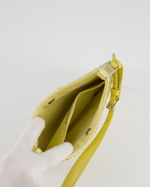 *HOT* Prada Yellow Satin Crystal Cleo Bag with Silver Hardware