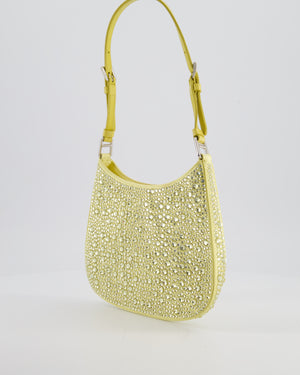 *HOT* Prada Yellow Satin Crystal Cleo Bag with Silver Hardware