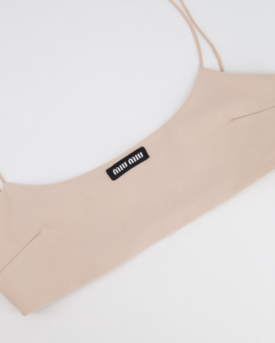 Miu Miu Light Pink Bralette Top with Logo Size IT 42 (UK 10) RRP £520