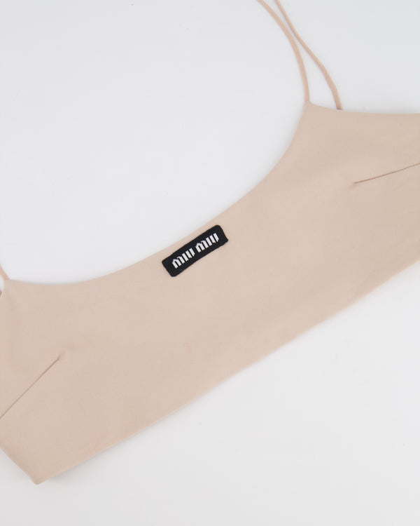 Miu Miu Light Pink Bralette Top with Logo Size IT 42 (UK 10) RRP £520