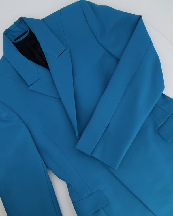 Balenciaga Petrol Blue Waisted Blazer Jacket Size FR 36 (UK 8) RRP £2,230