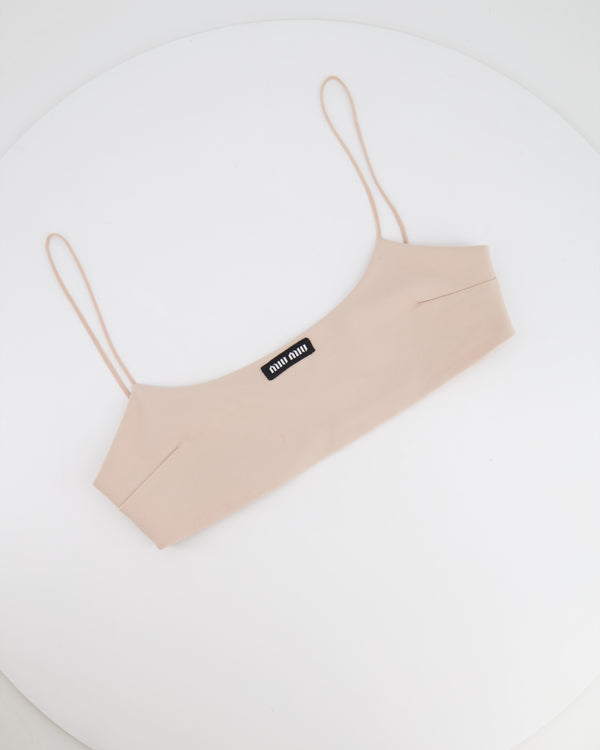 Miu Miu Light Pink Bralette Top with Logo Size IT 42 (UK 10) RRP £520