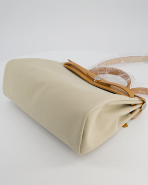 Hermès Herbag 31 Zip Bag in Beton Toile Officier Canvas, Naturel Sable Vache Hunter Leather with Palladium Hardware