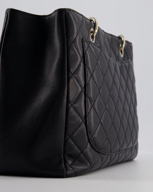 Chanel Black Caviar GST Grand Shopper Tote Bag with Silver Hardware