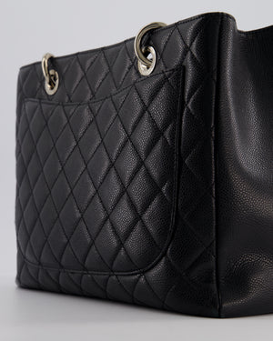 Chanel Black Caviar GST Grand Shopper Tote Bag with Silver Hardware