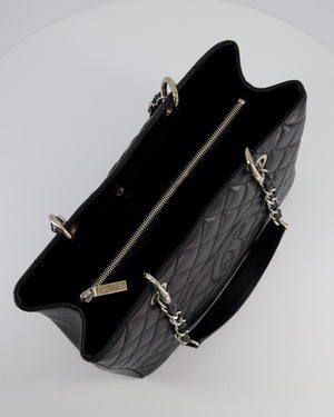 Chanel Black Caviar GST Grand Shopper Tote Bag with Silver Hardware