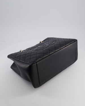 Chanel Black Caviar GST Grand Shopper Tote Bag with Silver Hardware