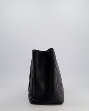 Chanel Black Caviar GST Grand Shopper Tote Bag with Silver Hardware
