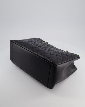 Chanel Black Caviar GST Grand Shopper Tote Bag with Silver Hardware