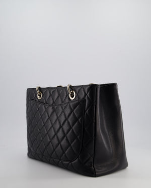 Chanel Black Caviar GST Grand Shopper Tote Bag with Silver Hardware