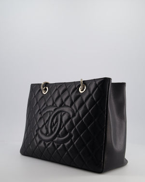 Chanel Black Caviar GST Grand Shopper Tote Bag with Silver Hardware
