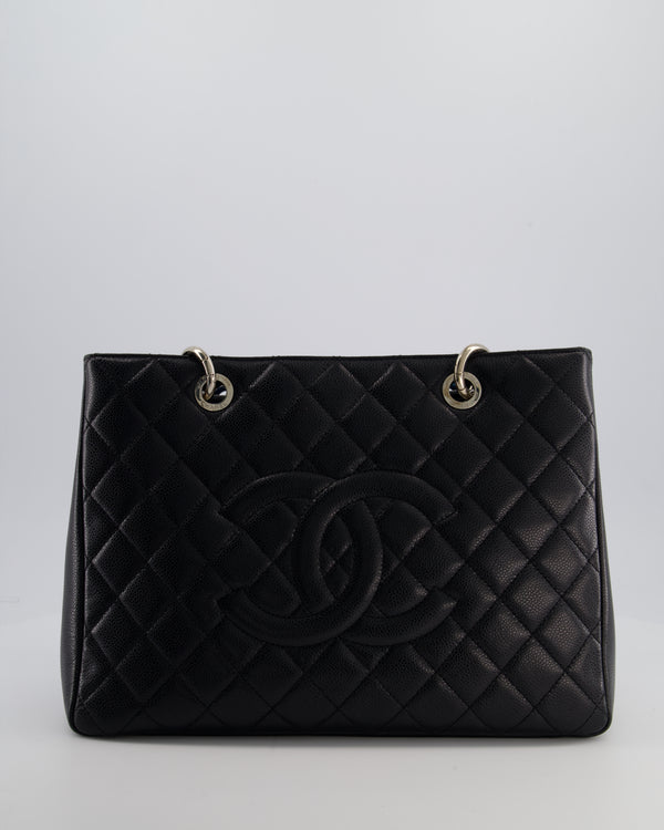 Chanel Black Caviar GST Grand Shopper Tote Bag with Silver Hardware