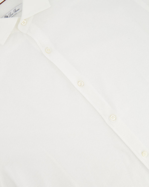 Loro Piana White Cotton Button Down Shirt Size M (UK 10)