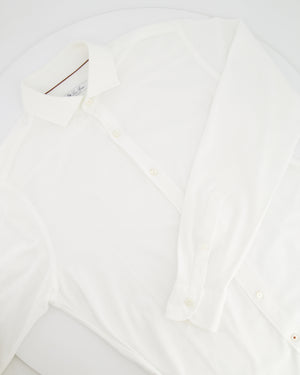 Loro Piana White Cotton Button Down Shirt Size M (UK 10)