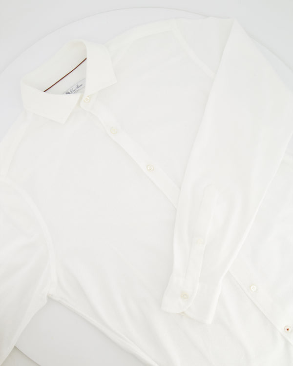 Loro Piana White Cotton Button Down Shirt Size M (UK 10)