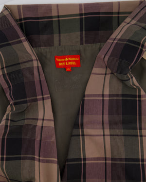 Vivienne Westwood Purple and Green Tartan Midi Dress with Belt Detail Size IT 42 (UK 10)