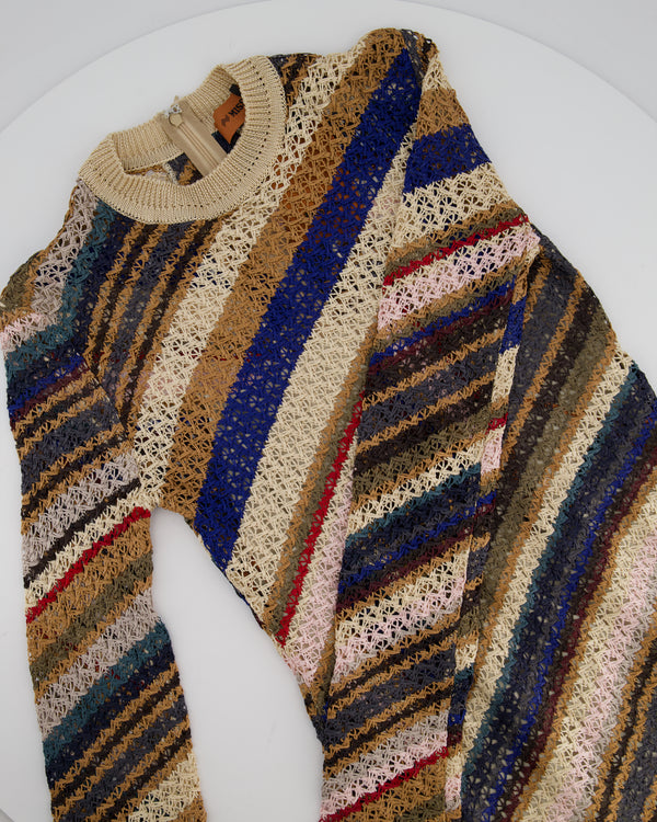 Missoni Brown Crochet Long Sleeve Dress Size IT 40 (UK 8)