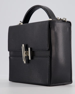 *FIRE PRICE* Hermès Cinhetic Box Bag in Noir Chevrè Chamkila Leather with Palladium Hardware