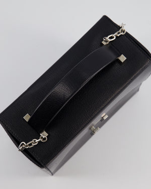 *FIRE PRICE* Hermès Cinhetic Box Bag in Noir Chevrè Chamkila Leather with Palladium Hardware