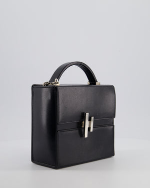*FIRE PRICE* Hermès Cinhetic Box Bag in Noir Chevrè Chamkila Leather with Palladium Hardware