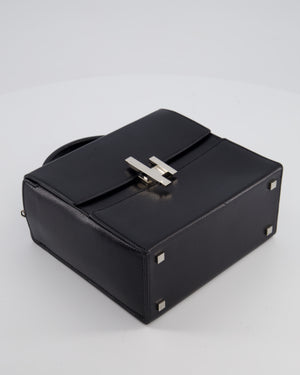 *FIRE PRICE* Hermès Cinhetic Box Bag in Noir Chevrè Chamkila Leather with Palladium Hardware