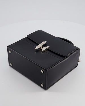 *FIRE PRICE* Hermès Cinhetic Box Bag in Noir Chevrè Chamkila Leather with Palladium Hardware