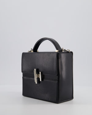*FIRE PRICE* Hermès Cinhetic Box Bag in Noir Chevrè Chamkila Leather with Palladium Hardware