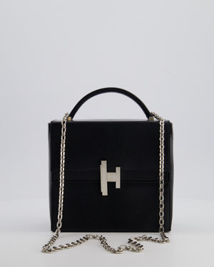 *FIRE PRICE* Hermès Cinhetic Box Bag in Noir Chevrè Chamkila Leather with Palladium Hardware