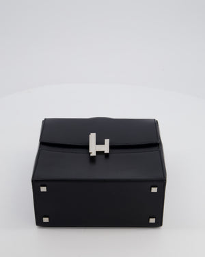 *FIRE PRICE* Hermès Cinhetic Box Bag in Noir Chevrè Chamkila Leather with Palladium Hardware