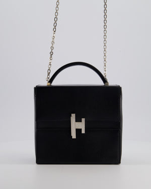 *FIRE PRICE* Hermès Cinhetic Box Bag in Noir Chevrè Chamkila Leather with Palladium Hardware