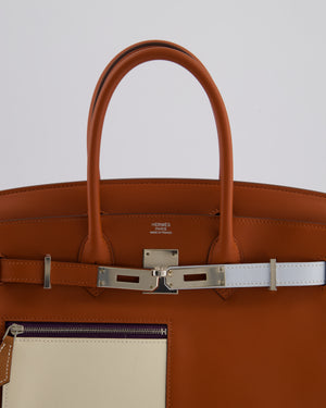 *HOT & RARE* Hermès Birkin 30 Retourne Colormatic Bag in Cuivre, Nata, Bleu Brume, Chai and Lime Swift Leather with Palladium Hardware