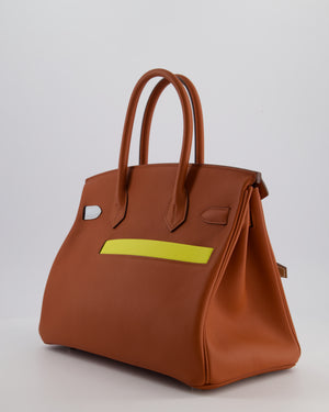 *HOT & RARE* Hermès Birkin 30 Retourne Colormatic Bag in Cuivre, Nata, Bleu Brume, Chai and Lime Swift Leather with Palladium Hardware