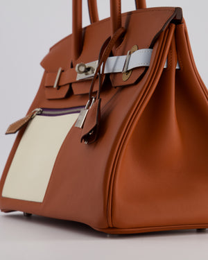 *HOT & RARE* Hermès Birkin 30 Retourne Colormatic Bag in Cuivre, Nata, Bleu Brume, Chai and Lime Swift Leather with Palladium Hardware